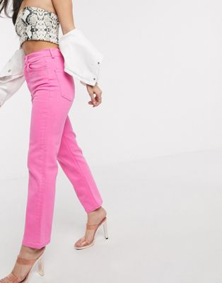 pink straight jeans