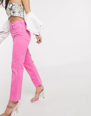 pink stretch jeans