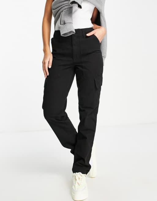 ASOS DESIGN high rise super slim combat trousers in black | ASOS