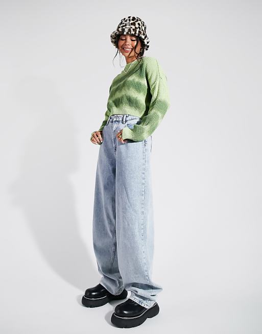 ASOS DESIGN high rise 'super slouchy' mom jeans in lightwash