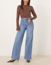 Tommy Jeans Layla high rise slim straight leg jeans in mid wash blue