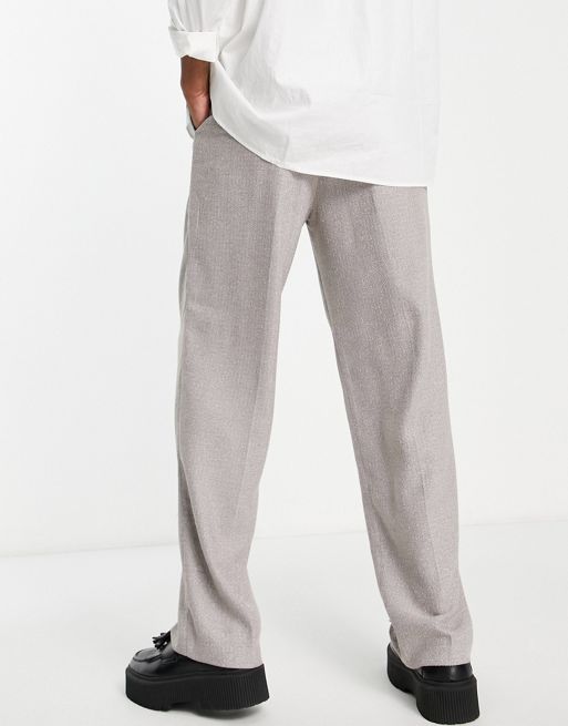 Selected Homme cropped smart pants in light gray