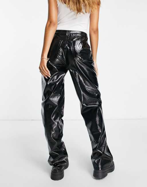 Ladies hot sale vinyl trousers