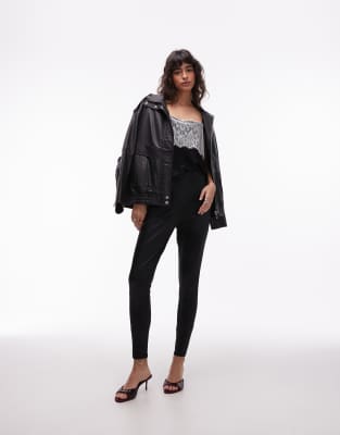 Asos Design High Shine Leggings In Black