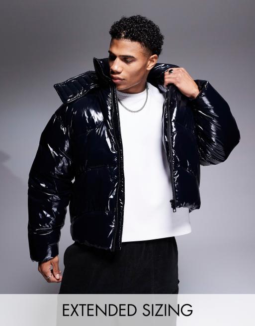 High shine puffer jacket men online