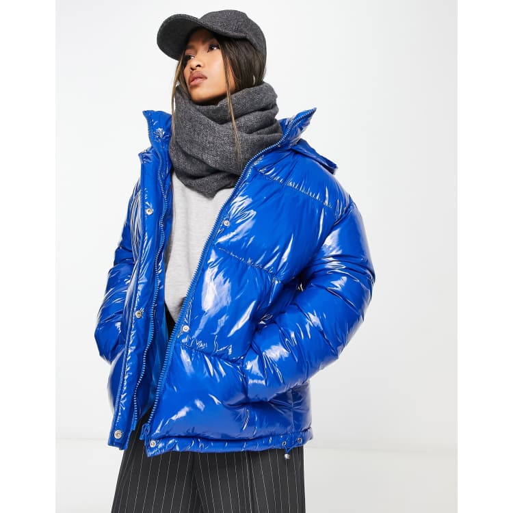 Blue high on sale shine puffer jacket