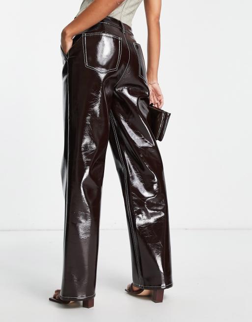 STRAIGHT-LEG SILK SATIN TROUSERS IN BLACK - Lovli Silk