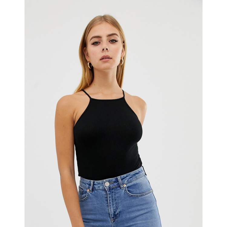 ASOS DESIGN high neck sleeveless bodysuit in black