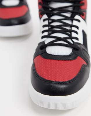 red black high tops