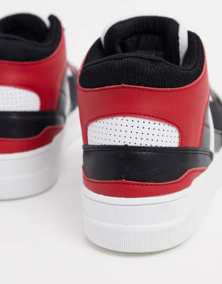red black high tops