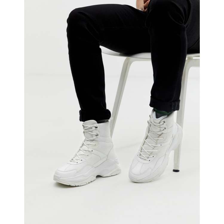 ASOS High Top Trainer Boots In Black With Gum Sole for Men