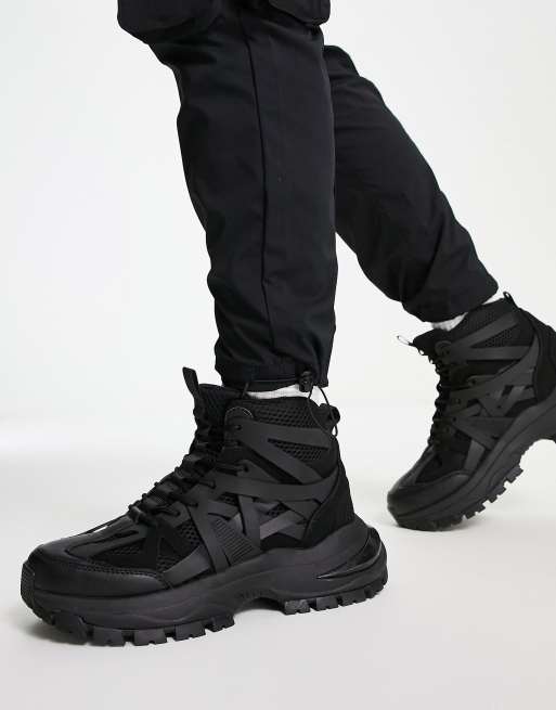 Black on black high hotsell top sneakers