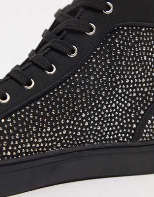 black diamante trainers