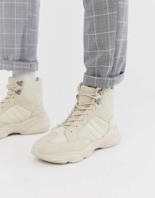 ASOS DESIGN high top trainers in stone | ASOS