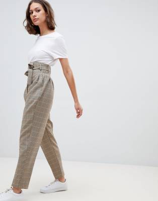 high waist balloon tapered pants