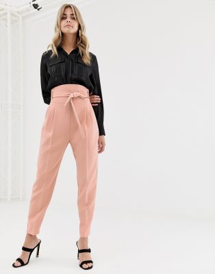 high waist balloon tapered pants