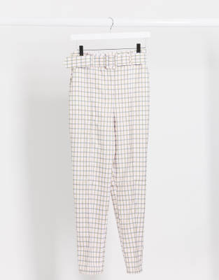 gingham cigarette trousers