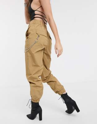 high waist cargo joggers