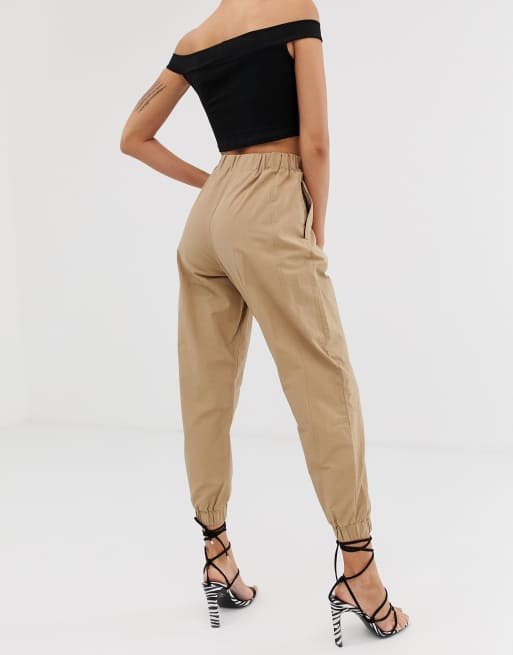 Asos Design High Waist Combat Trouser With Belt Asos