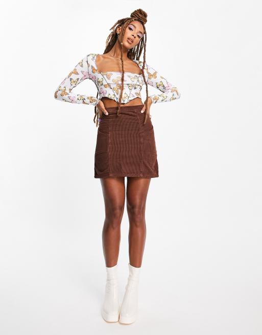 Chocolate 2025 cord skirt