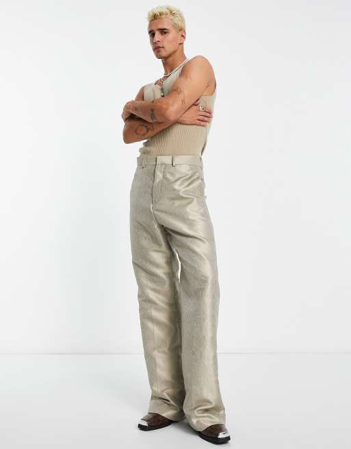 High-waist, flared trousers - Light Grey