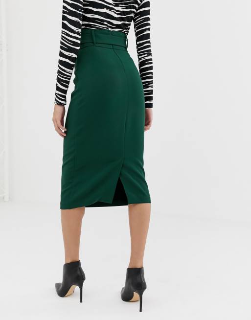 Asos design high waist 2025 midi skirt with tie