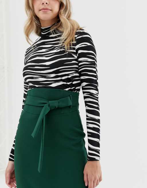 Asos design high waist midi skirt with on sale tie