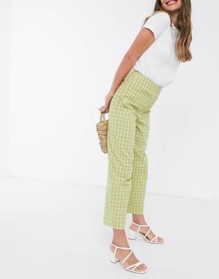 green check trousers womens