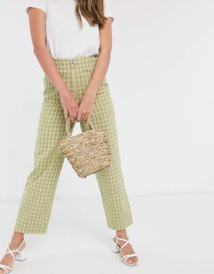 green check trousers womens