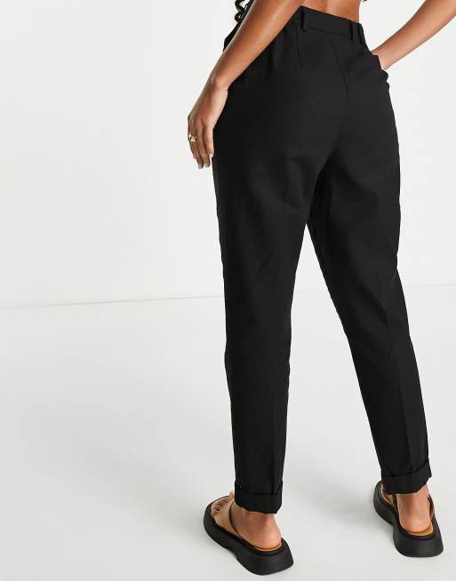 Black Peg Trousers