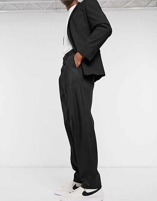 ASOS DESIGN high-waist slim smart pants in black | ASOS
