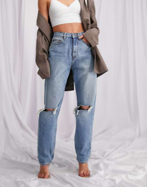 Asos ripped deals mom jeans