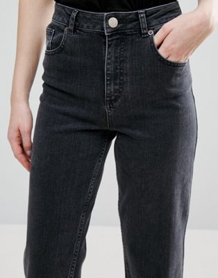 black high waisted straight jeans
