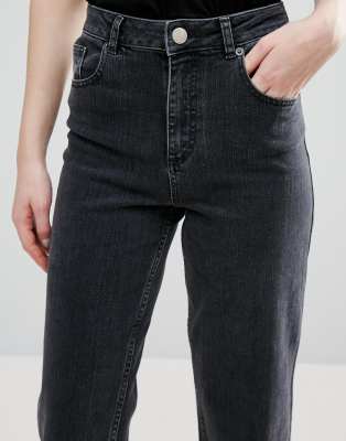 black high waisted jeans straight leg