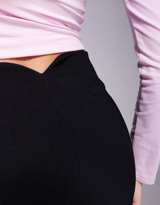 ASOS DESIGN high waist straight leg pants with side split in black, 2 of 5