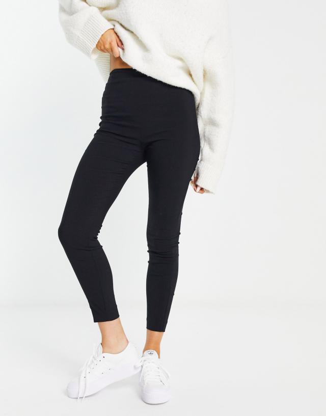 ASOS DESIGN - high waist tailored trousers skinny fit in black