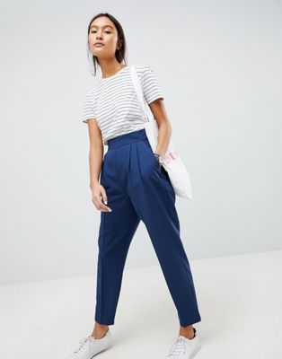 high rise tapered pants
