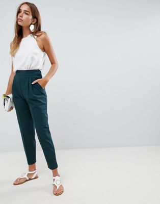 high waisted tapered pants women's