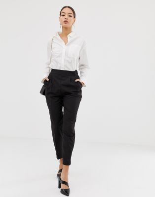 high waisted tapered trousers