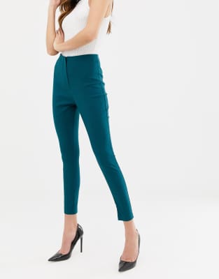 asos design high waist trousers in skinny fit