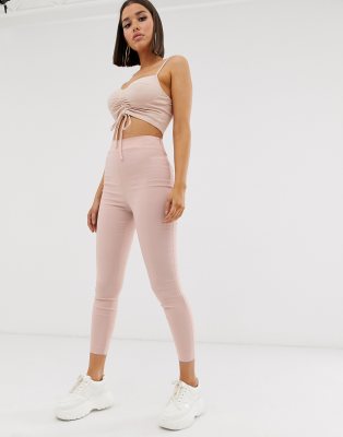 asos design high waist trousers in skinny fit