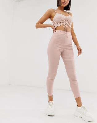 asos design high waist trousers in skinny fit