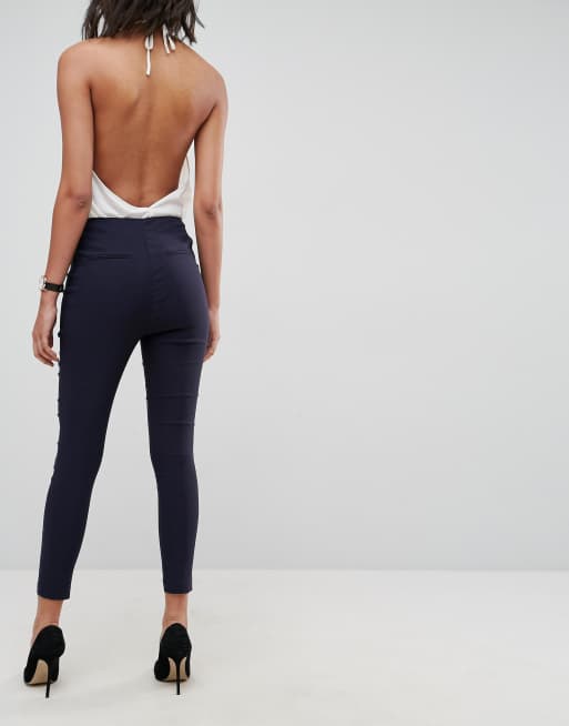 Asos design high waist store trousers in skinny fit