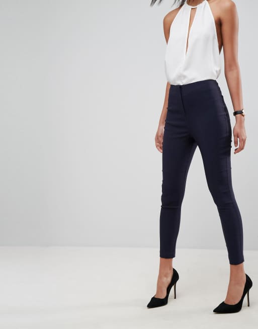 Asos design high waist cheap trousers in skinny fit