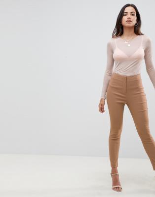 asos design high waist trousers in skinny fit