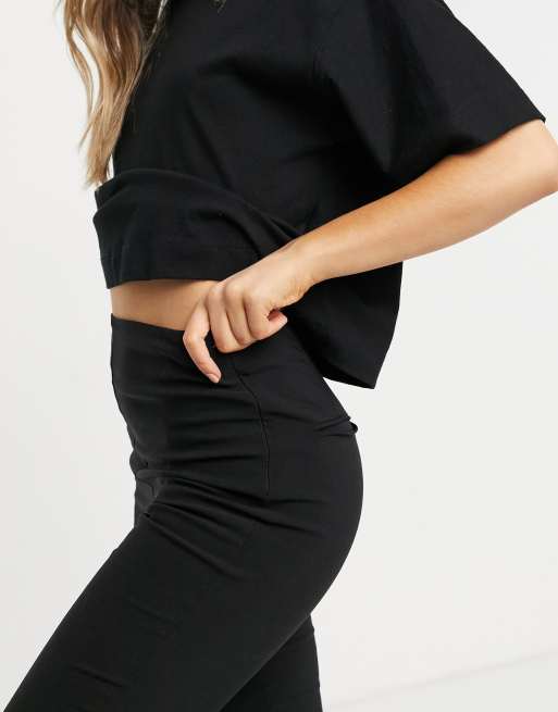ASOS DESIGN high waist trousers skinny fit in black, 3 of 4