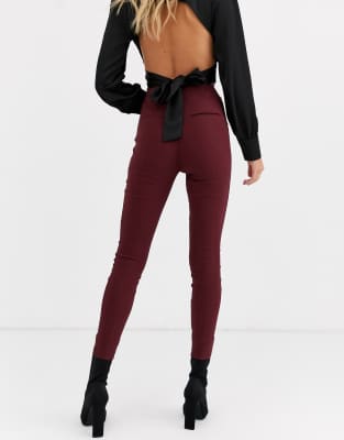 asos design high waist trousers in skinny fit