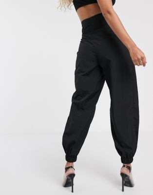 high waist black joggers