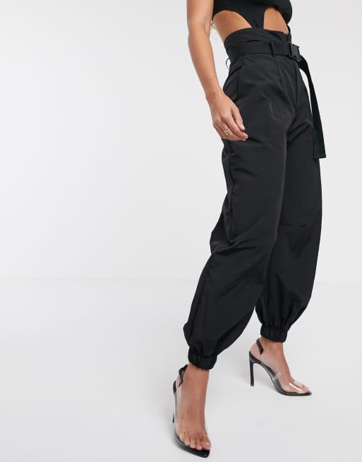 ASOS DESIGN high waist utility jogger in black ASOS