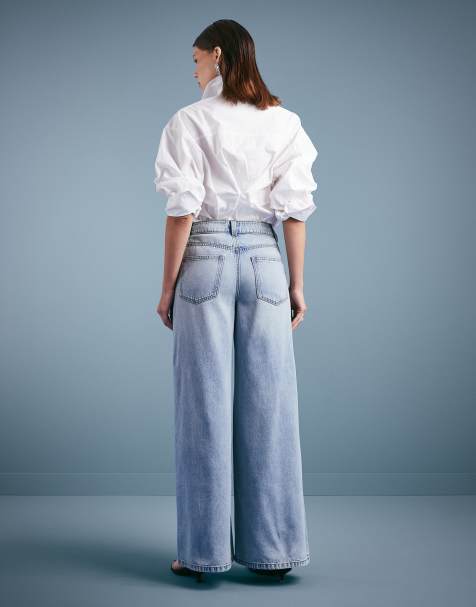 ASOS DESIGN high waist wide leg jeans in vintage wash - view 1